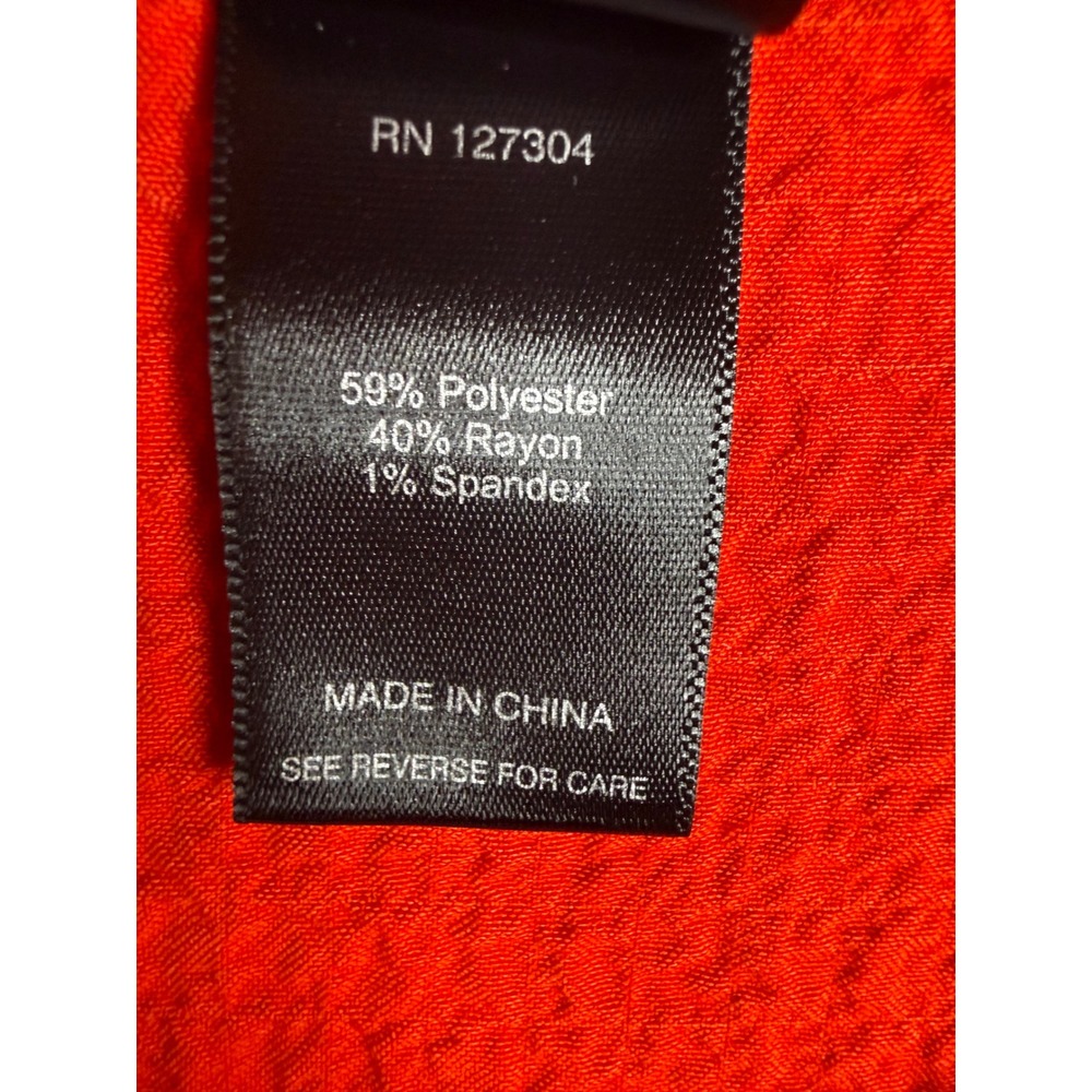 Ali Miles Blouse Womens 1X Orange Crinkle Button Accent Tunic Top Artsy Mature - Picture 4 of 9